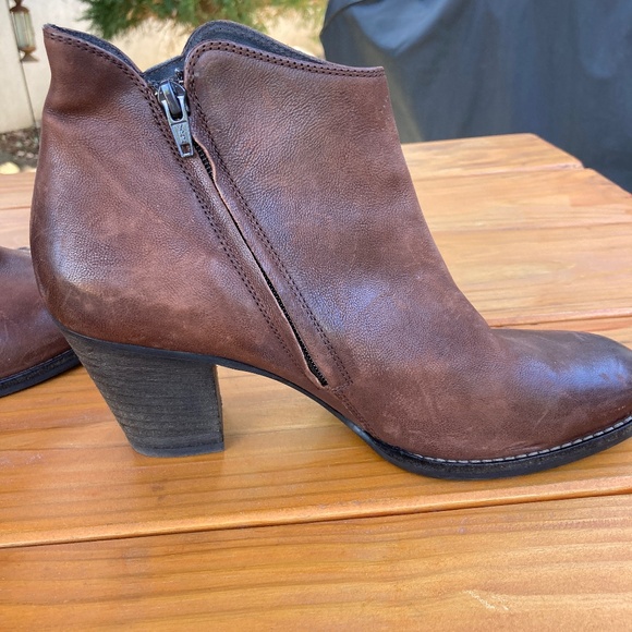 Paul Green Brown Zippered Heeled Booties Size 9 US Made in Austria UK 6.5 - Picture 2 of 11
